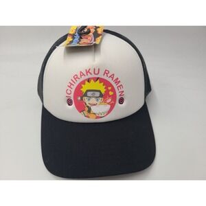 Naruto Shippuden Ichiraku Ramen Mesh Trucker Snapback (Fits Small) Hat Cap Black